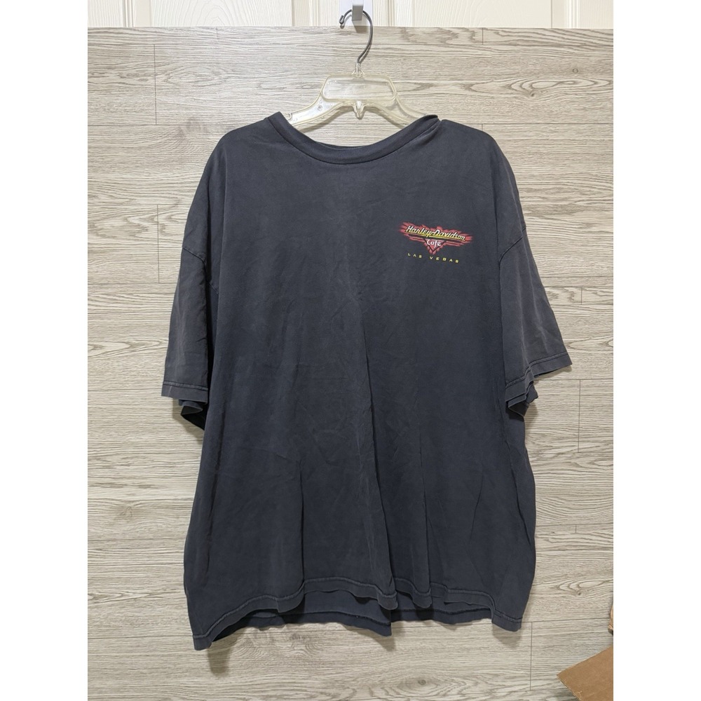 Vintage 90s Hard Rock Cafe Las Vegas Eagle Flame Fire T-shirt Sz 3x - Picture 2 of 10